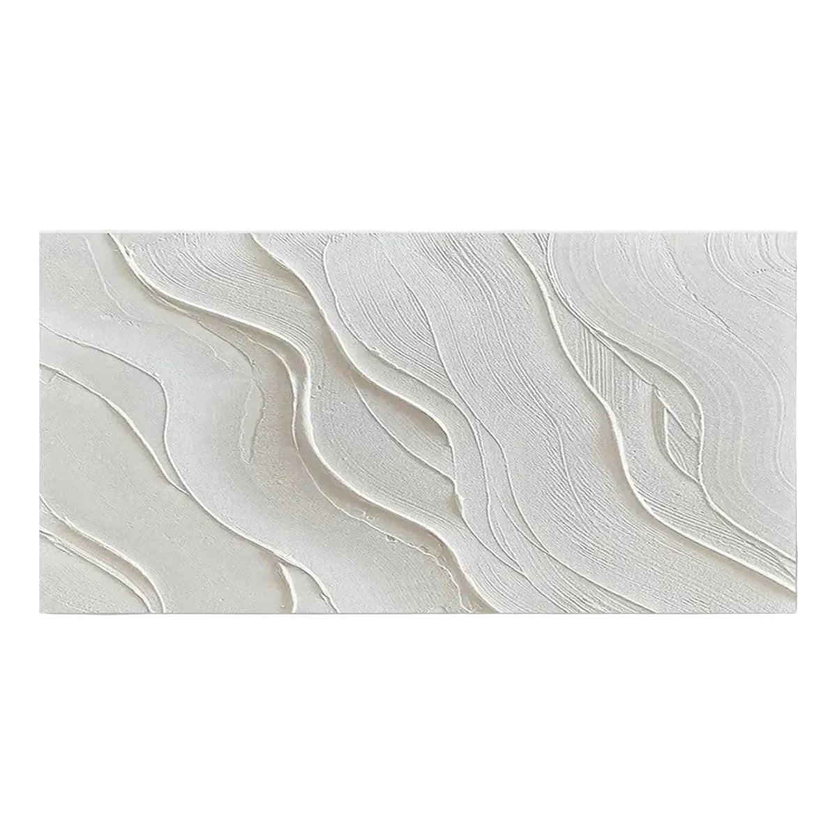 Minimalist Abstract Wave Canvas Art / White