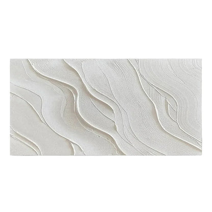 Minimalist Abstract Wave Canvas Art / White