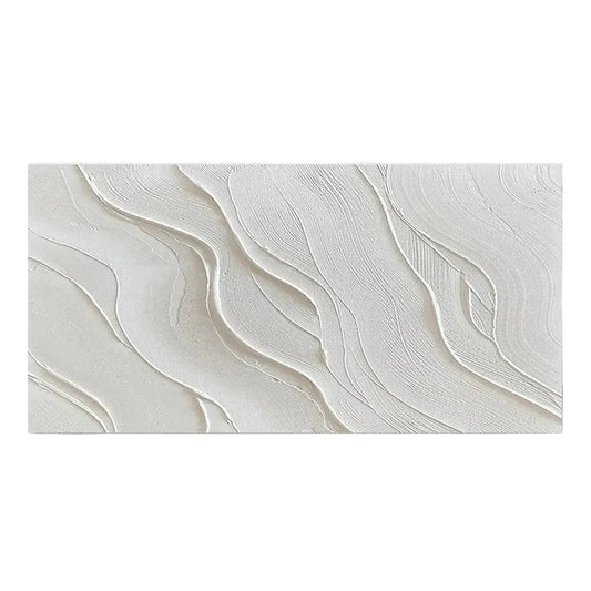 Minimalist Abstract Wave Canvas Art / White