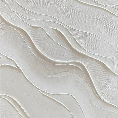 Minimalist Abstract Wave Canvas Art / White