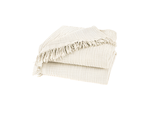 Nori Cotton Muslin Throw / White