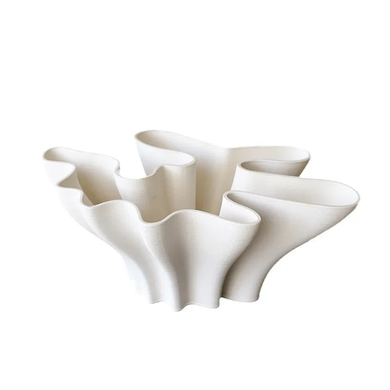 Wave Ceramic Vases / White