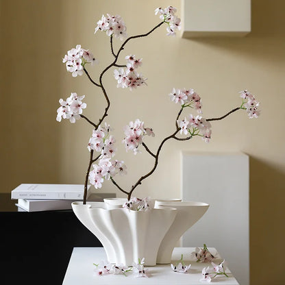 Wave Ceramic Vases / White