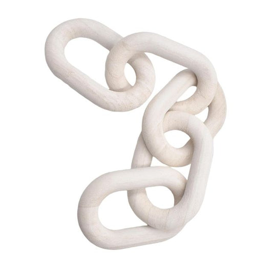 Handmade Wooden Chain Link Ornament/ White 55cm