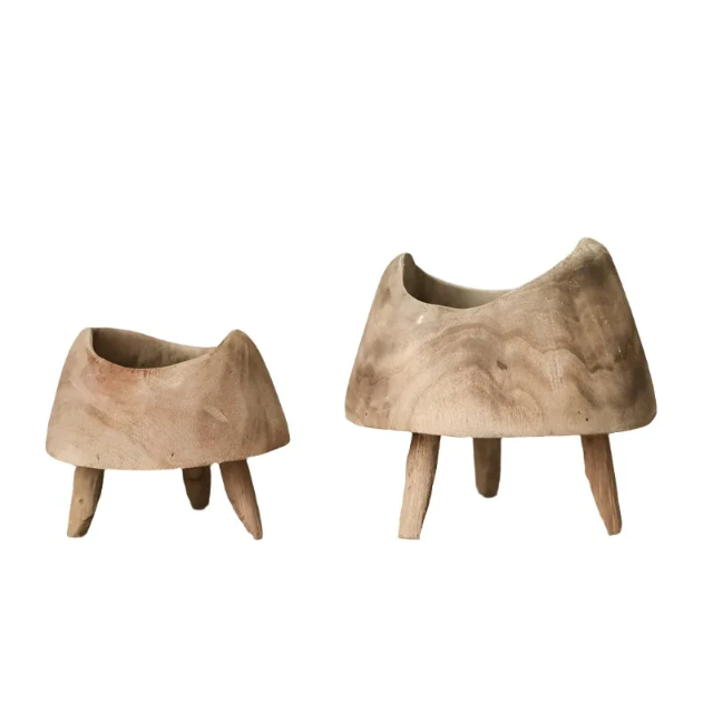 Wooden Footed Decorative Bowl
