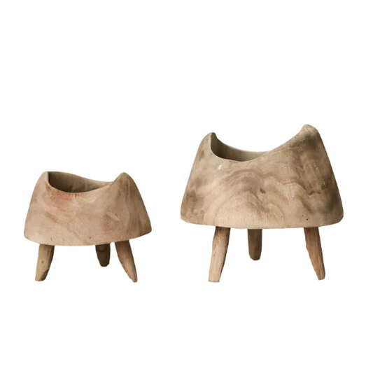 Wooden Footed Decorative Bowl