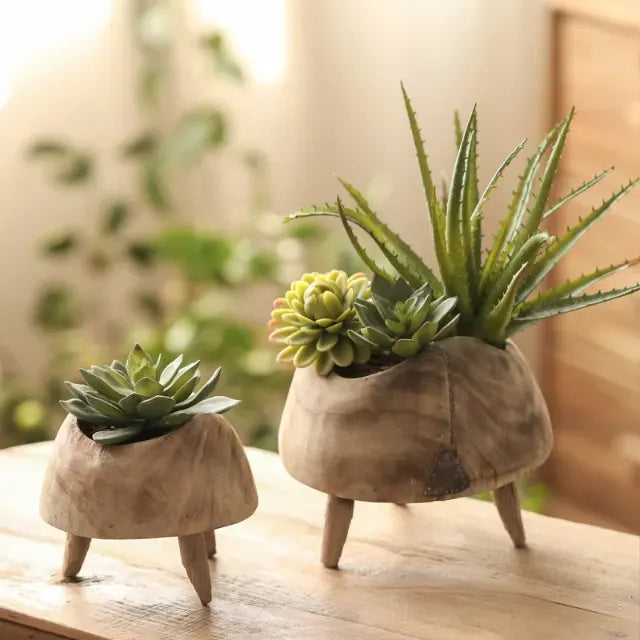 Wooden Footed Decorative Bowl