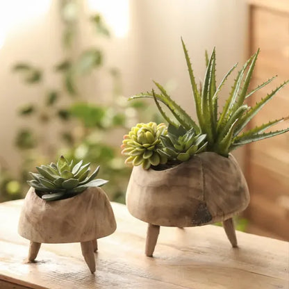 Wooden Footed Decorative Bowl