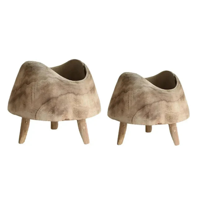 Wooden Footed Decorative Bowl
