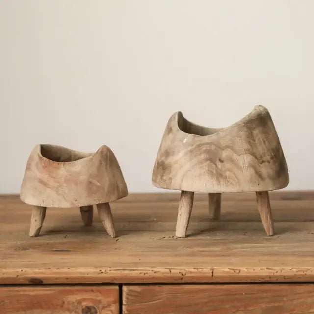 Wooden Footed Decorative Bowl