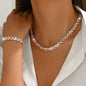 Elegante set con coda di pesce in vetro e strass