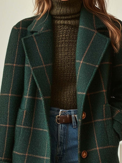 Aurora™ – Cappotto a Quadri Verde Smeraldo