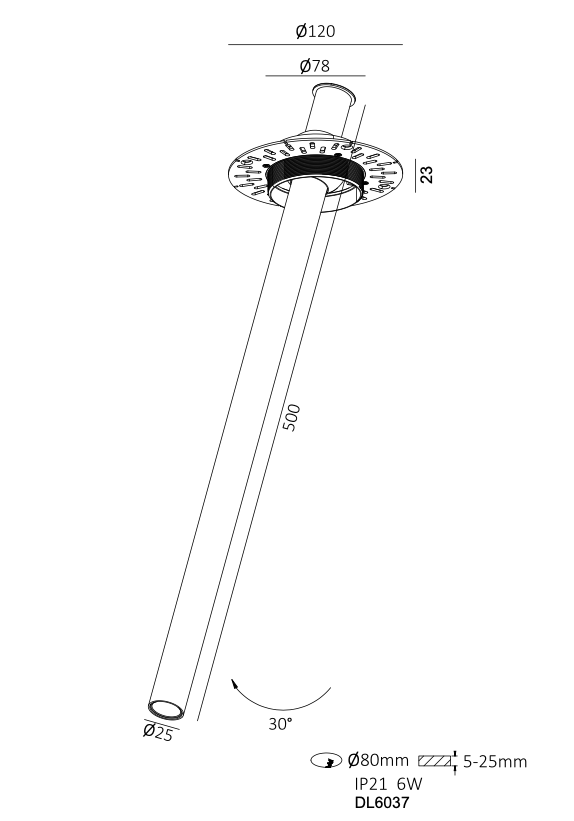 LUCIA TUBE Adjustable LED Spot