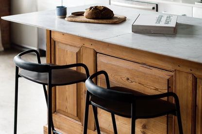 Slow Mornings Stool, Counter, Natural/Black Metal