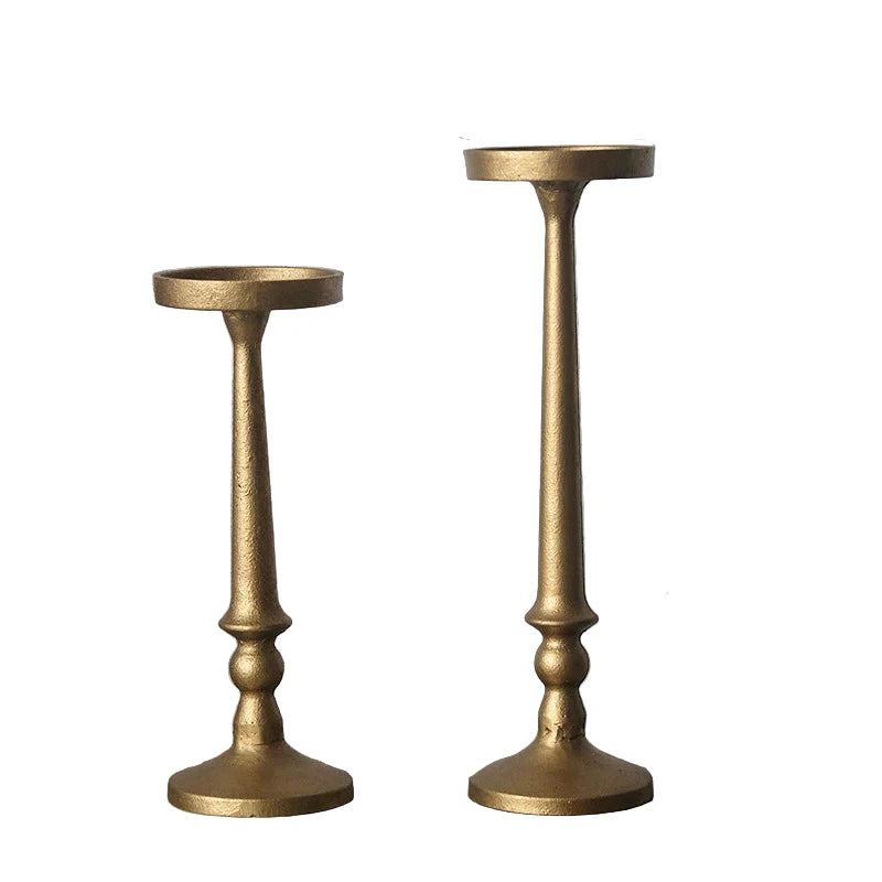 Iron Pillar Candle Holder / Gold
